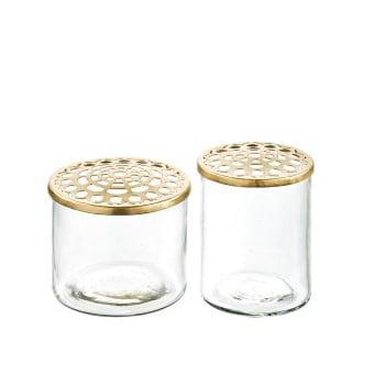 Elva - Vases en verre or - Lot de 2