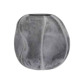 LIVING - Vase ovale en verre gris perle