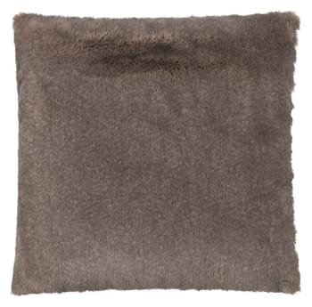 Skins - Housse de coussin fausse fourrure écureuil gris brun 50x50