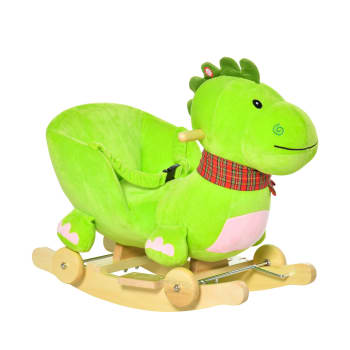 Jouet à bascule dinosaure et porteur sur roulettes musicale vert
