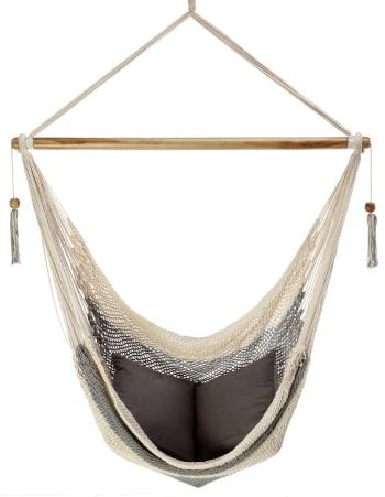 Cayo Grande Sedia Amaca In Cotone Organico, Non Sbiancato, 175x130 Cm, Asta 110 Cm, Portata 140 Kg
