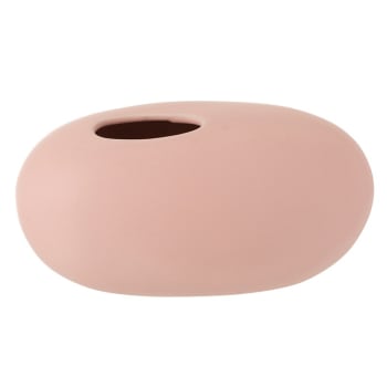 PASTEL - Vase ovale en céramique rose pastel H13cm