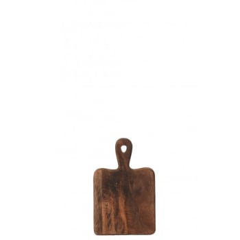 BOIS - Planche à découper rectangle en bois marron foncé 15,5x25cm