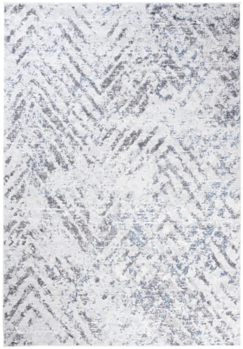 SKY - Alfombra de salón gris crema vintage zigzags suave 80 x 150 cm