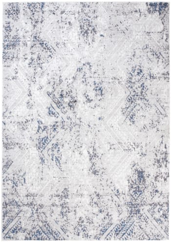 SKY - Alfombra de salón azul crema gris vintage 200 x 300 cm