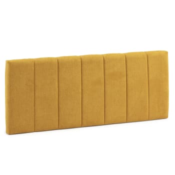 CRETA - Tête de lit tapissée 140x60 cm couleur moutarde, 8 cm d'épaisseur