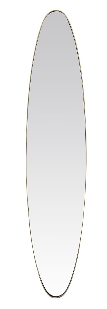 Miroir ovale aux bords fins doré 24x118cm