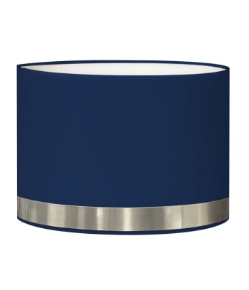 Jonc - Lampenschirm für Nachttisch rund, blau, Rattan, Aluminium