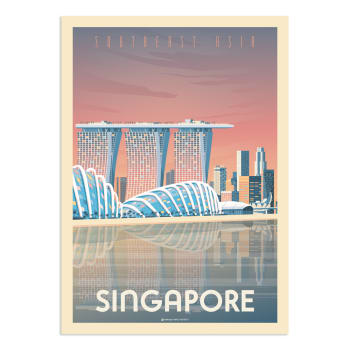 Affiche Singapour  21x29,7 cm