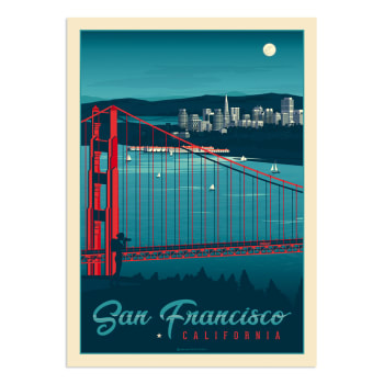 Affiche San Francisco by night  21x29,7 cm