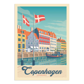 Affiche Copenhague  21x29,7 cm