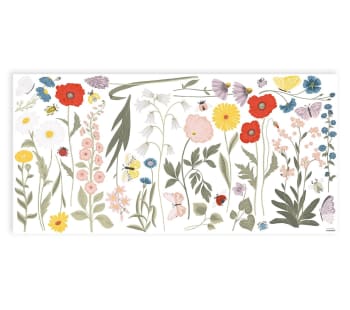 COUNTRYSIDE - Stickers fleurs sauvages en vinyle mat Multicolore 64 x 130 cm