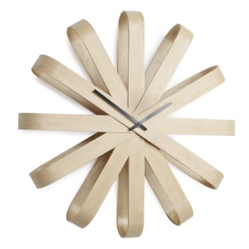 Ribbon - Horloge ribbonwood bois beige