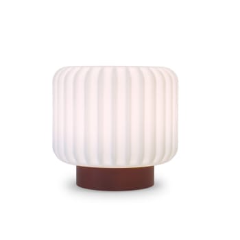 Dentelles - Lampe dentelles 15cm plastique terracotta