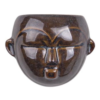 Masque - Cache-pot mural masque céramique