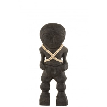 TAKWIMU - Personnage en bois de manguier noir H38,5cm