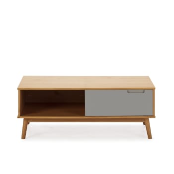 BRUCE - Tavolino 1 anta scorrevole, legno massello, 110 cm larghezza