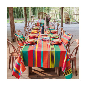 Mille arizona pampa - Nappe carrée  pur coton multicolore 115x115 cm