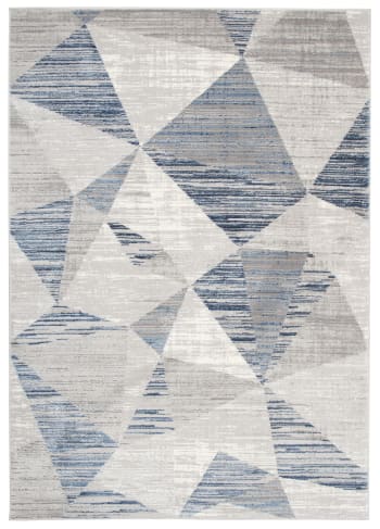 ASTHANE - Tappeto salotto grigio azzurro geometrico astratto 300x400
