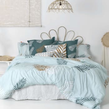 Funda nordica 100 algodon multicolor 180x220 cm cama 105 Foliage mint Maisons du Monde