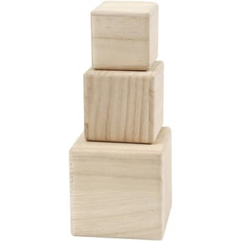 BOIS - 3 blocchi di legno - 5 / 6 / 8 cm