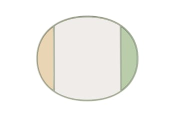 VITRAIL - Miroir vitrail ovale gris clair 60x50cm