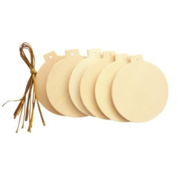 BOIS - Bolas de navidad de madera para colgar 6 cm