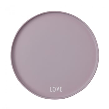 LOVE - Assiette porcelaine lavande D22cm