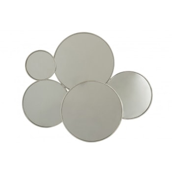 MÉTAL - Espejo 5 círculos metal plata