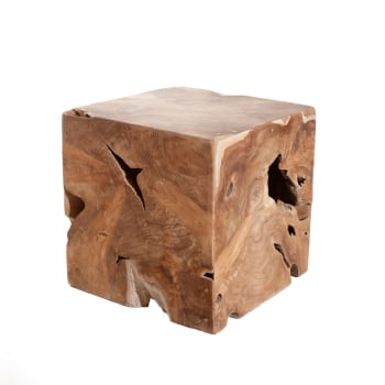 Eris - Cubo de madera de teca de 40x40x40 cm