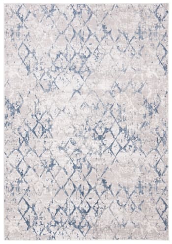 Amelia - Tapis de salon interieur en gris clair & bleu, 122 x 183 cm