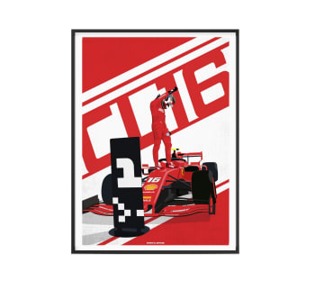 AUTO-MOTO - Affiche Formule 1 - Charles Leclerc 30 x 40 cm