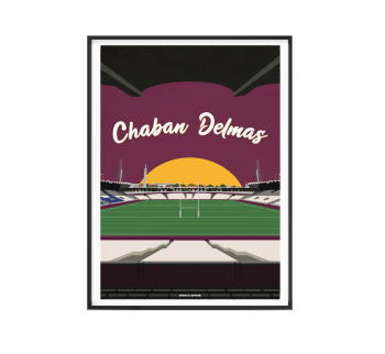 RUGBY - Affiche Rugby - Stade Chaban-Delmas 30 x 40 cm