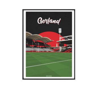 RUGBY - Affiche Rugby - Stade Gerland LOU 30 x 40 cm