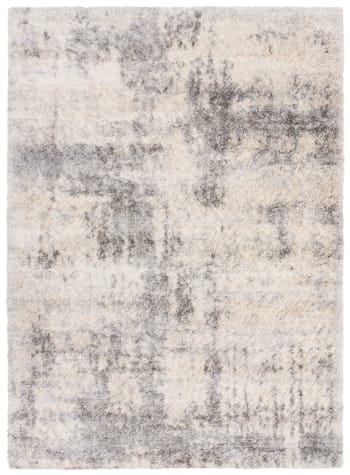 VERSAY - Tappeto salotto grigio chiaro crema astratto shaggy 200x300