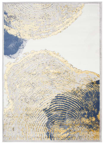 SHINE - Alfombra de salón oro crema azul 180 x 250 cm