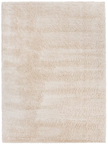 VERSAY - Alfombra de salón beige suave shaggy 200 x 300 cm
