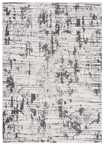 LOTUS - Alfombra de salón negro crema moteado efecto 3d suave 80 x 150 cm