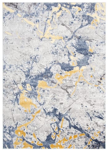 SHINE - Tappeto soggiorno grigio azzurro oro astratto 80x150
