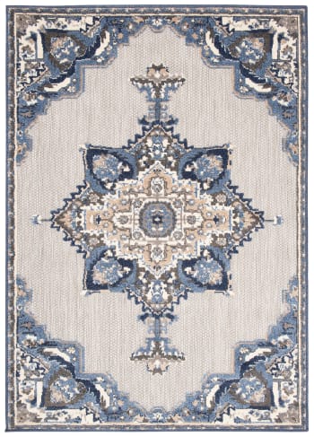 Nourison Aloha - Tappeto per interni ed esterni, colore grigio/blu, 7,6