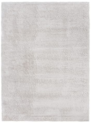 VERSAY - Tappeto salotto grigio chiaro tinta unita shaggy peloso 160x230