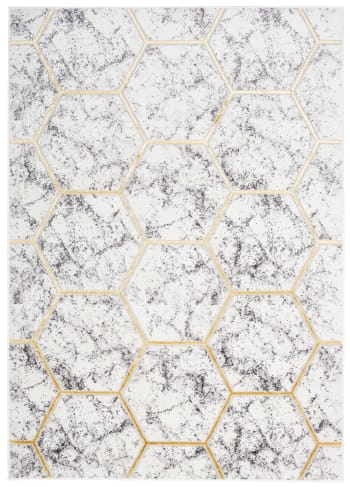 SHINE - Alfombra de salón crema oro gris  180 x 250 cm