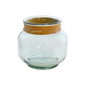 Perouges - Photophore en verre recyclé Transparent 18 cm