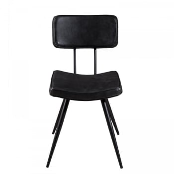 Augustin - Juego de 2 sillas negras con patas de metal de 41x59x82 cm