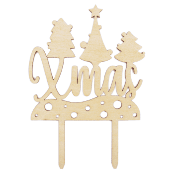 CHRISTMAS - Cake topper en bois Christmas