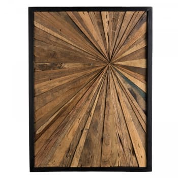 Suzy - Decoración de pared de madera de teca reciclada natural 60x80 cm