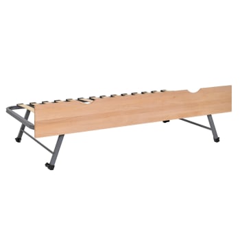 Kala - Ensemble sommier gigogne avec façade effet bois naturel 80x190 cm