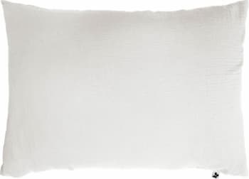 Blanc - Taie d'oreiller gaze de coton blanc 50x70 cm