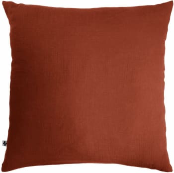 Orange - Taie d'oreiller gaze de coton rouge 60x60 cm