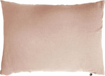 Rose - Taie d'oreiller gaze de coton rose 50x70 cm
